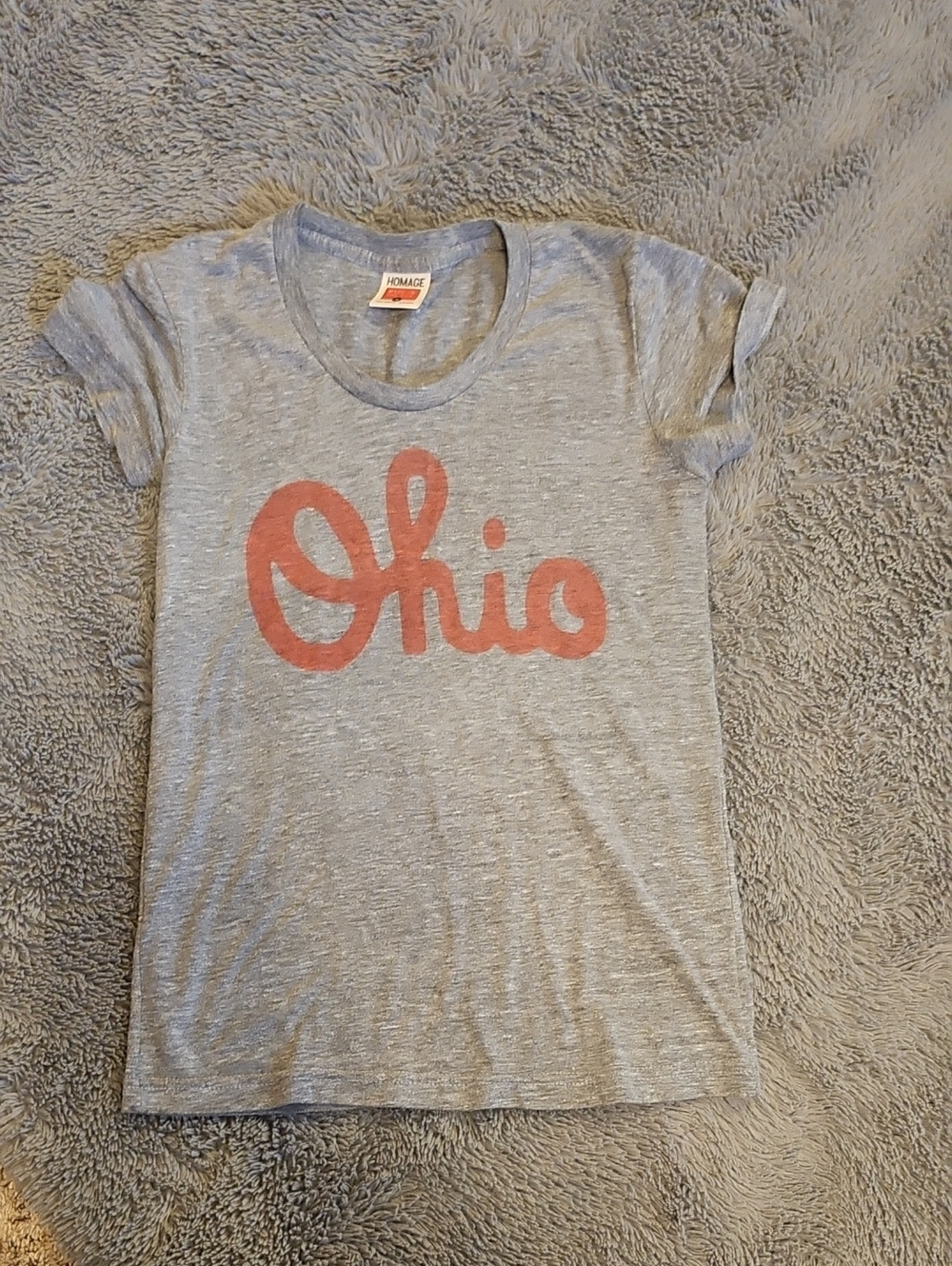 HOMAGE Gray Tee with Red Ohio Script